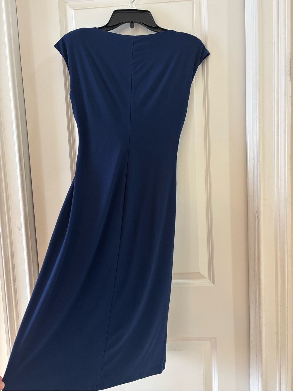 American Living Elegant Navy Draped Evening Dress with Decorative Accent Size 6 - Picture 6 of 7